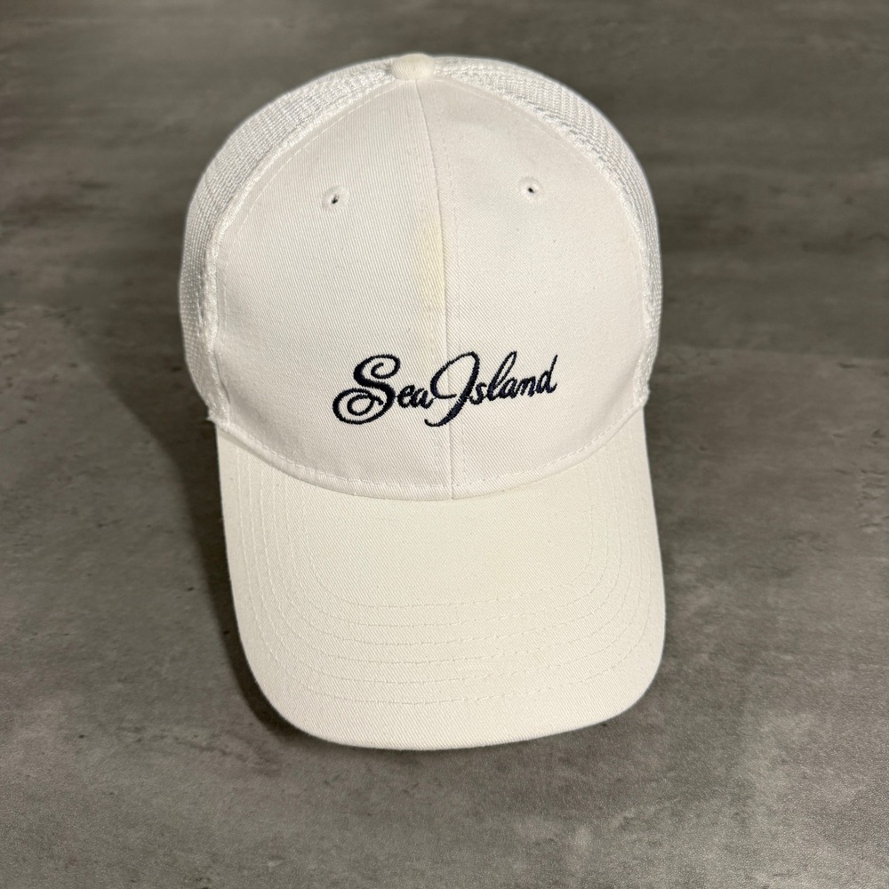 Sea Island Engineering Trucker Hat Mens Golf White Mesh Strapback Baseball Cap